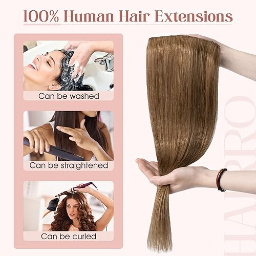 Miniatura 6 de Extensiones de cabello con clip, cabello humano Remy, extensiones de cabello largo lacio de una pieza con 5 clips, con gancho para colgar