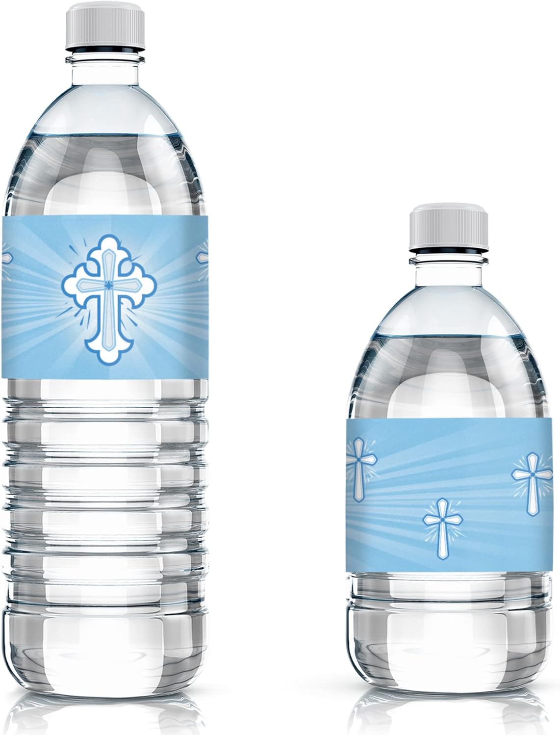 Blue Cross Baptism Water Bottle Labels 24 Christian Faith