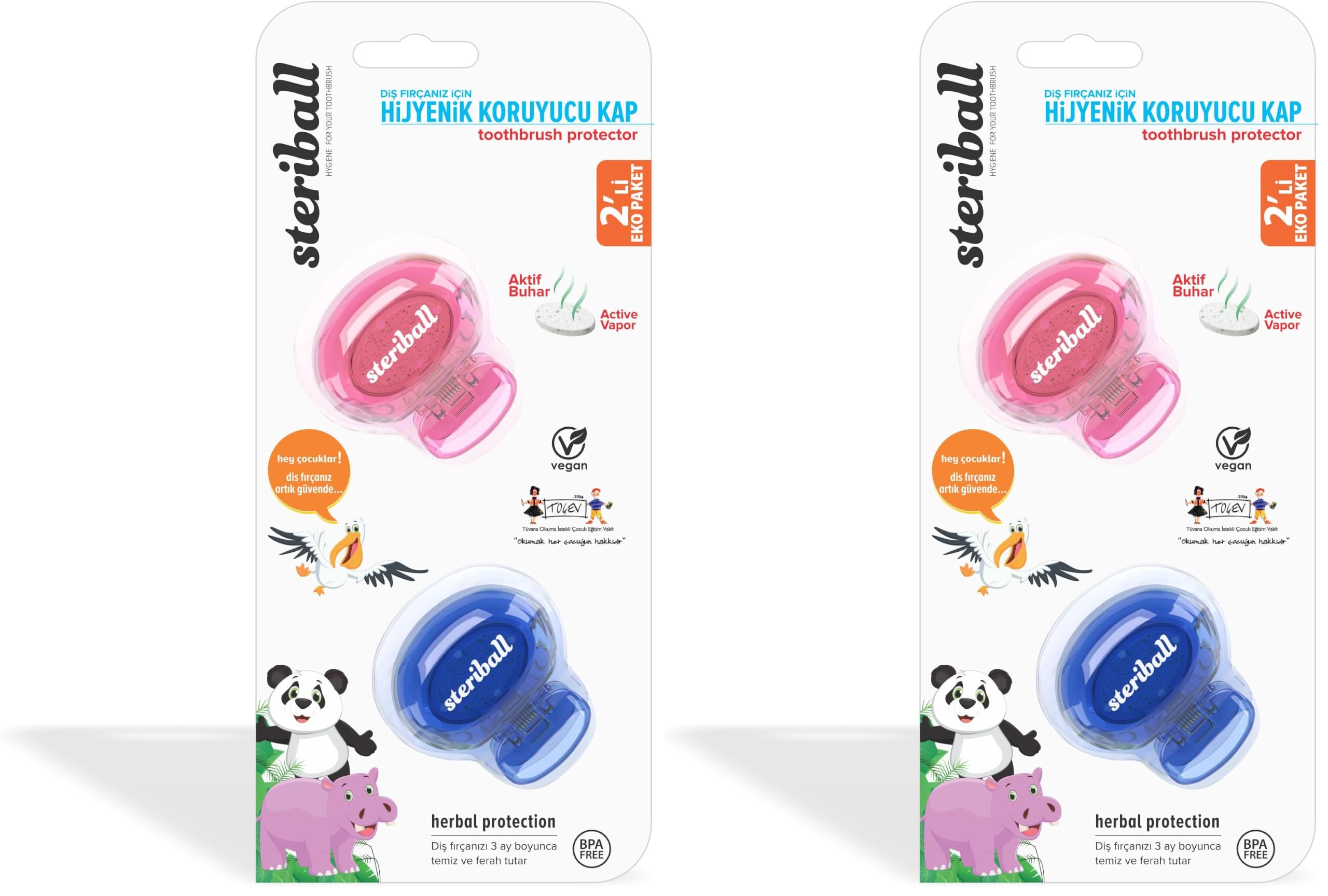 Steriball Çocuklar İçin Diş Fırçası Koruma Kabı 2li (2 paketi)