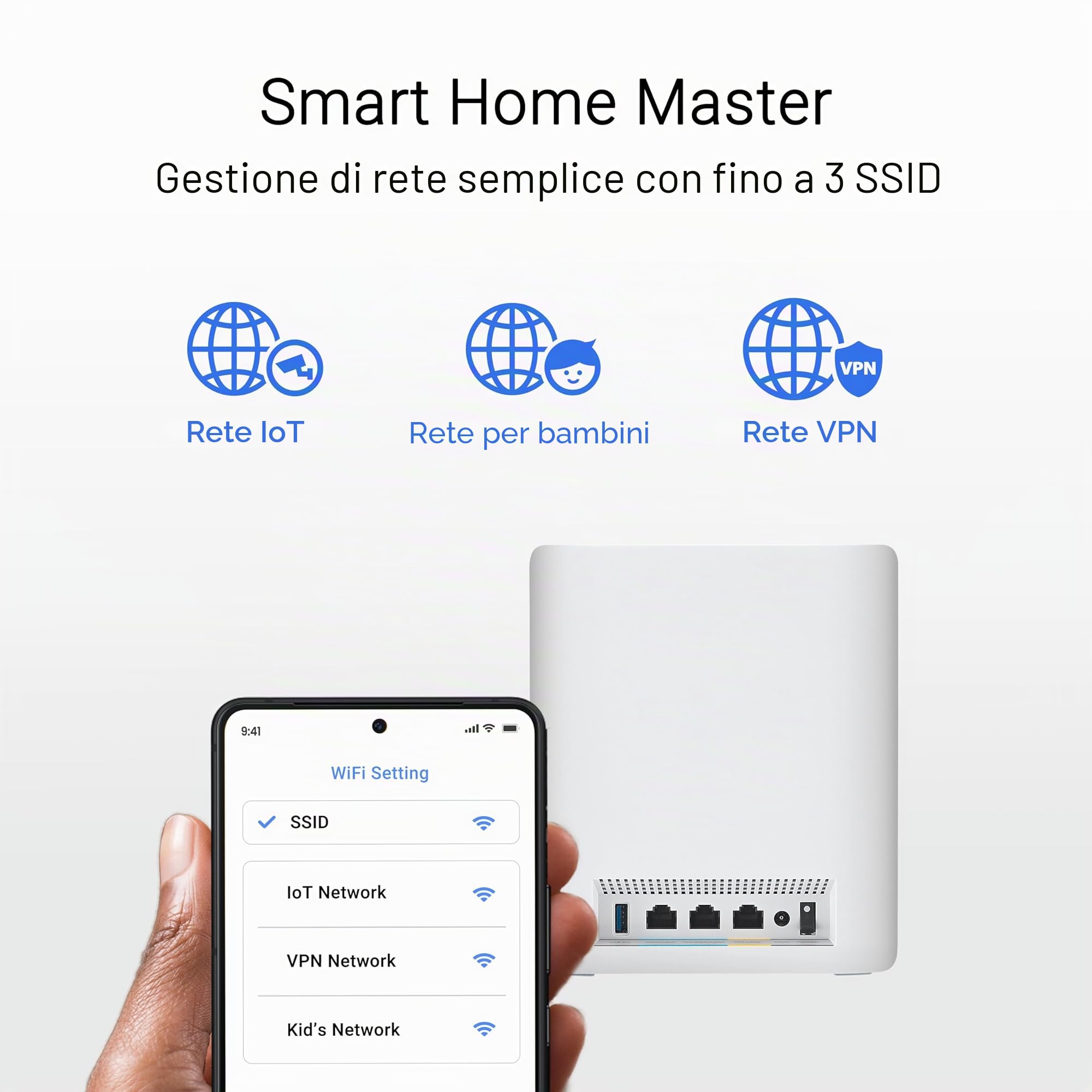 ASUS ZenWiFi BT10 2-Pack - Per Modem Operatore e ONT, WiFi-7 Mesh, 18 Gbps, 557 m2 (2 unità), Due porte 10G, Sicurezza e Parental Control, Smart Home Master SSID, Mobile Tethering 4G e 5G, Bianco