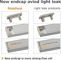 Vista 5 de hunhun 20-Pack 3.3ft/1Meter U Shape LED Aluminum Channel System with Milky Cover, End Caps and Mounting Clips, Aluminum Profile for LED Strip Light