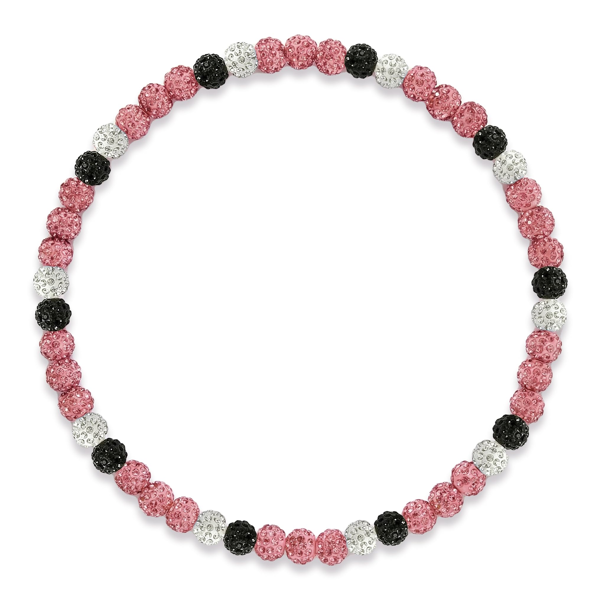 LMUWECNO Baseball Necklace for Men with Adjustable Bracelet, 10mm Rhinestone Beaded Choker 16/18/20 Inch, Strong Elastic Bling Ice Chains, Cool