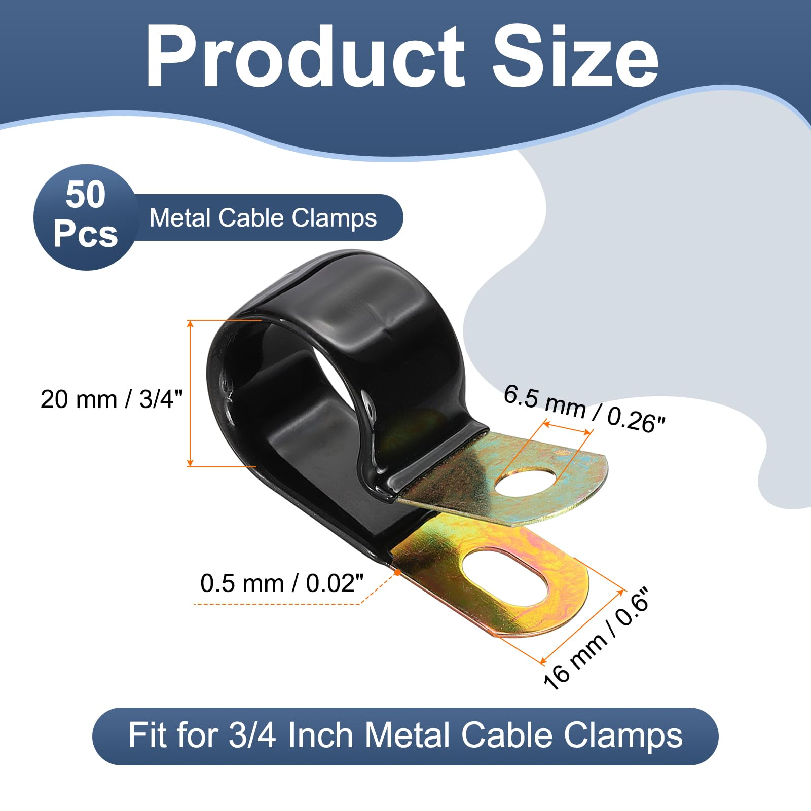 PATIKIL 3/4 Inch Vinyl Coated Cable Clamps - Image 2