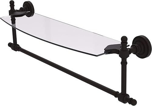 Miniatura 9 de Allied Brass Retro Dot Collection - Toallero integrado para tocador de vidrio, 24 pulgadas, bronce antiguo