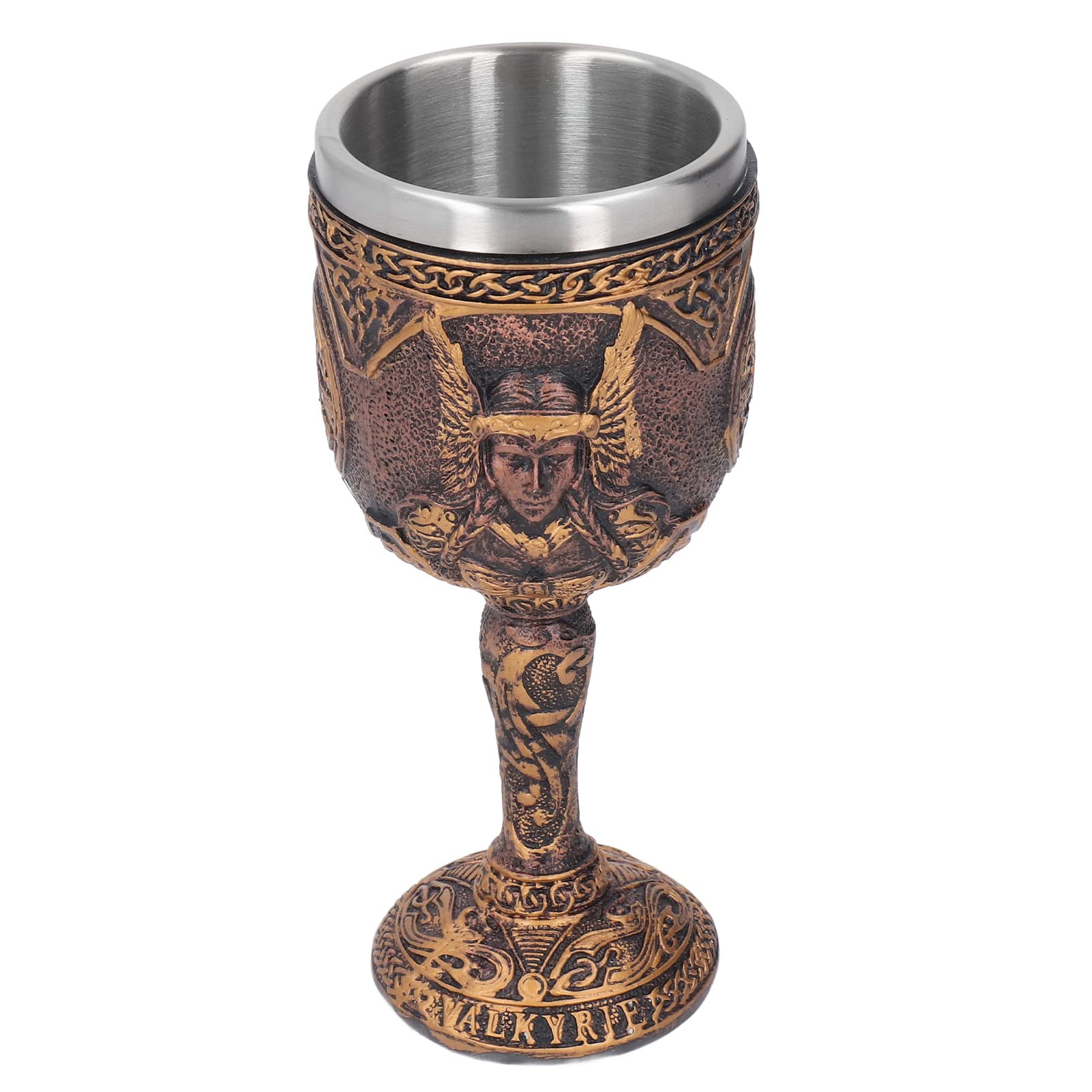 Copa de vino nórdica y taza de cerveza retro de acero inoxidable de 6,8x3,0 pulgadas