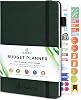 JUBTIC Budget Planner 2025, Monthly Budget Book, Financial Planner with Expense Tracker Notebook, Account Book for Home Office Work - Undated,12 Month, A5 Size, Dark Green