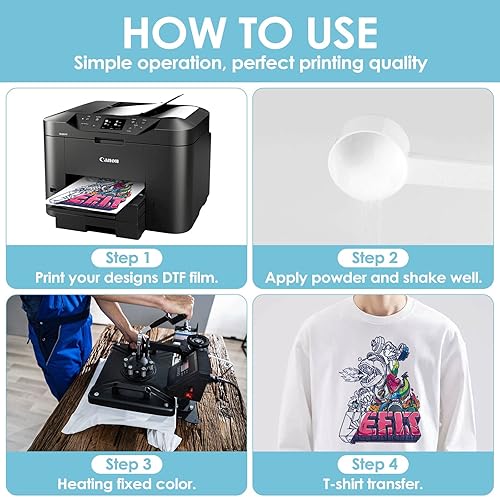 Miniatura 7 de DTF - Adhesivo de transferencia digital blanco termofusible de 2293oz14 libras polvo DTF de transferencia digital blanco para sublimación polvo