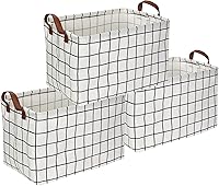 Vista 34 de CLOCOR Cesta de almacenamiento rectangular, cesta de almacenamiento plegable con bonito patrón, caja de almacenamiento de revestimiento impermeable
