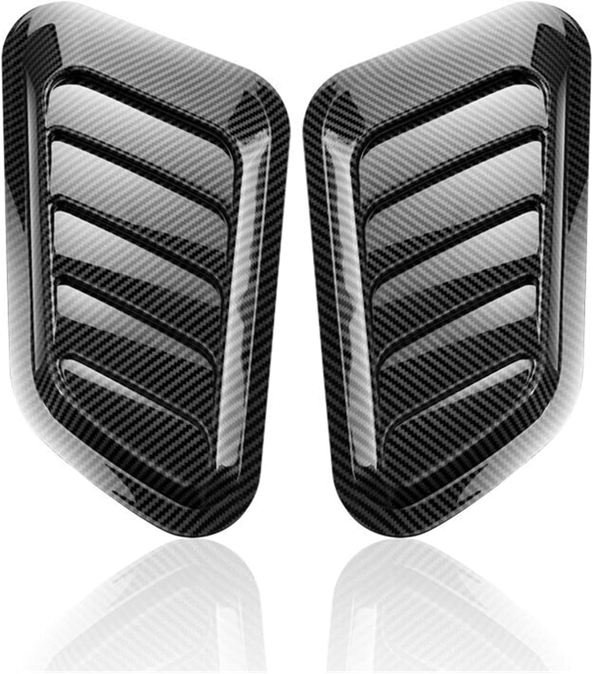 Hood Scoops 2 Car Hood Vents, Car General Carbon Fiber Decorative Air Intake Turbocharged Hood Stickers