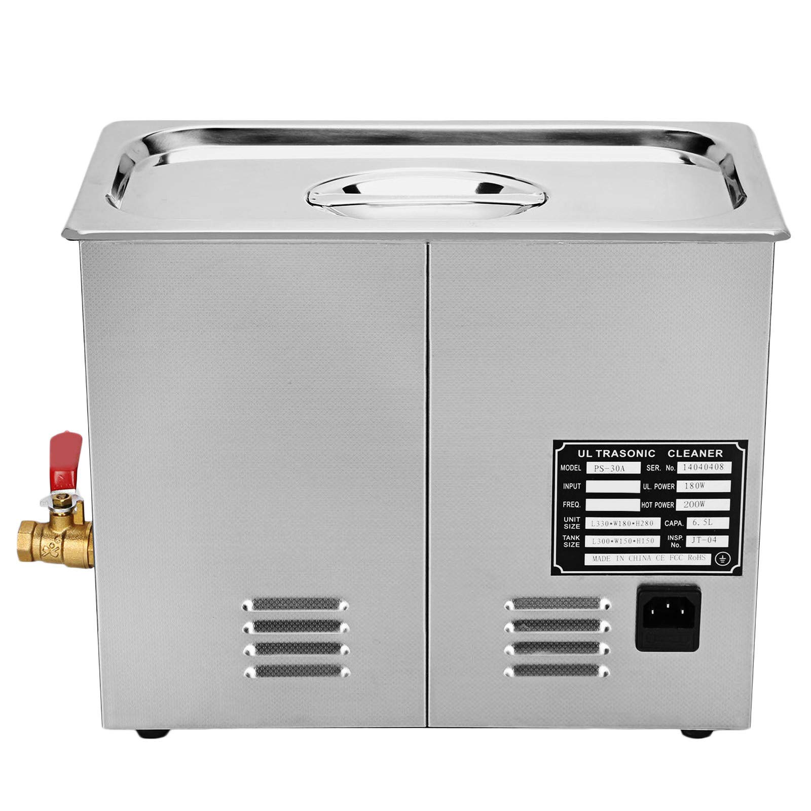 Limpiador ultrasónico 6L con calefacción y regulación del tiempo limpiador sónico profesional de acero inoxidable 180W 220V para joyas, laboratorios, equipos dentales e industriales