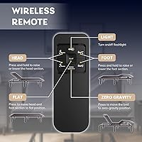 Vista 7 de Base de cama ajustable Queen con control remoto inalámbrico + colchón de espuma viscoelástica de gel Queen de 12 pulgadas cama en una caja