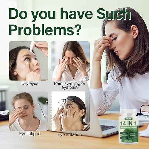 Miniatura 4 de Fórmula avanzada 14 en 1 para los ojos  Suplemento de vitaminas y minerales para los ojos con luteína, astaxantina, zeaxantina, extracto de zinc y