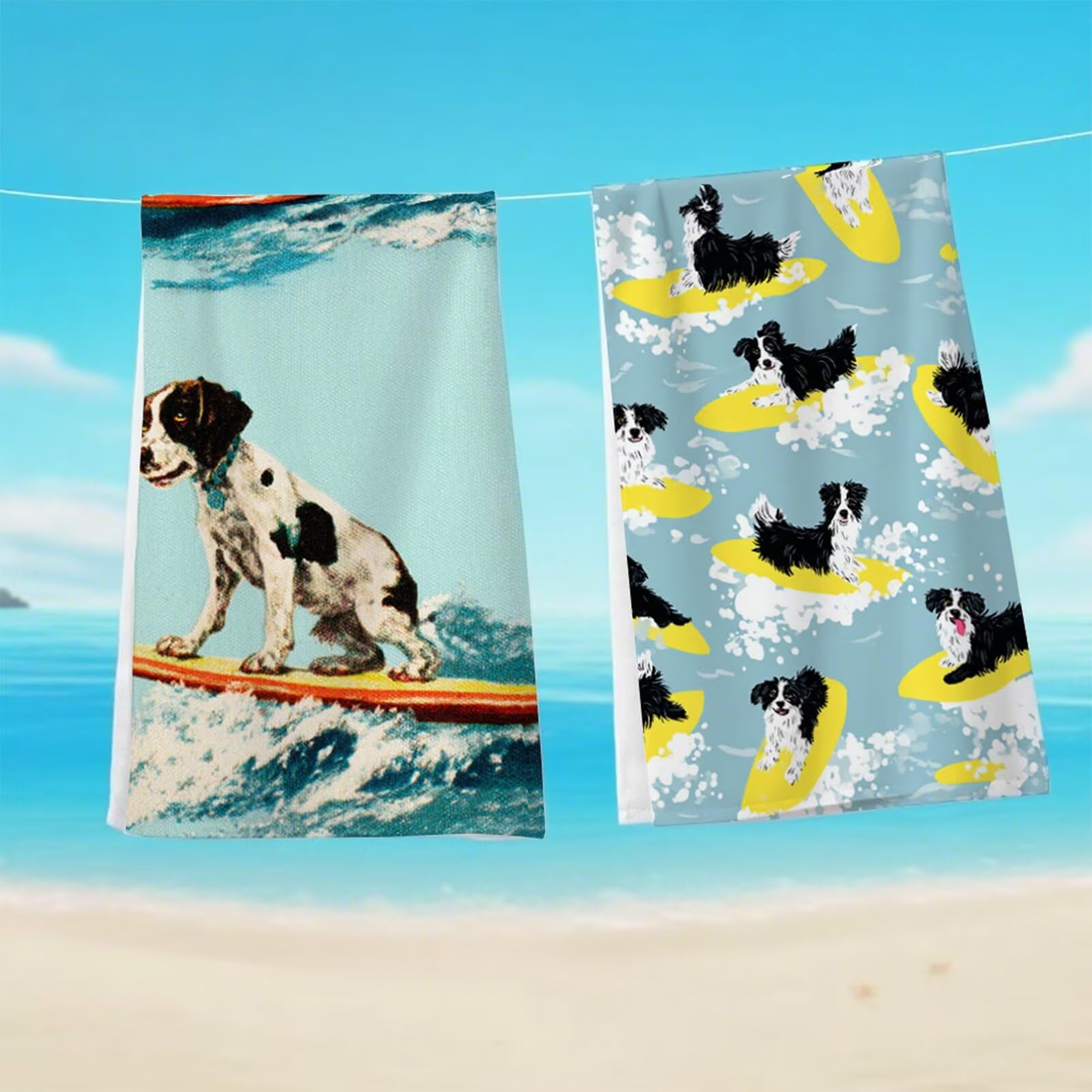 Serviette de Plage Microfibre, Chien Jaune Serviette de Bain Grande Taille 75x150 cm Léger Douces et à Séchage Rapide, Anti-Sable Drap de Plage, avec Sac pour Voyage Natation Serviettes Sport G1-740
