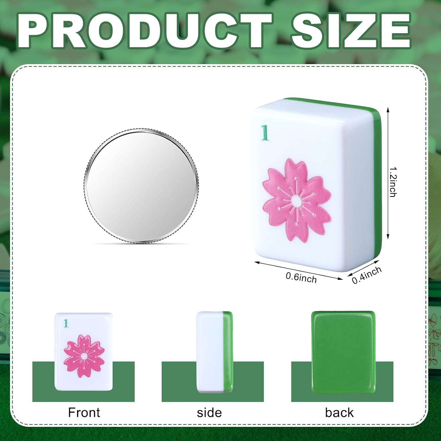160 Pcs American Mahjong Only, 1.2 Inch Green Back Melamine Mahjong Tiles, Hand Carved Pattern for Mah Jong Games, Adult Classic Board Games, Beginners, Mah Jong Lovers