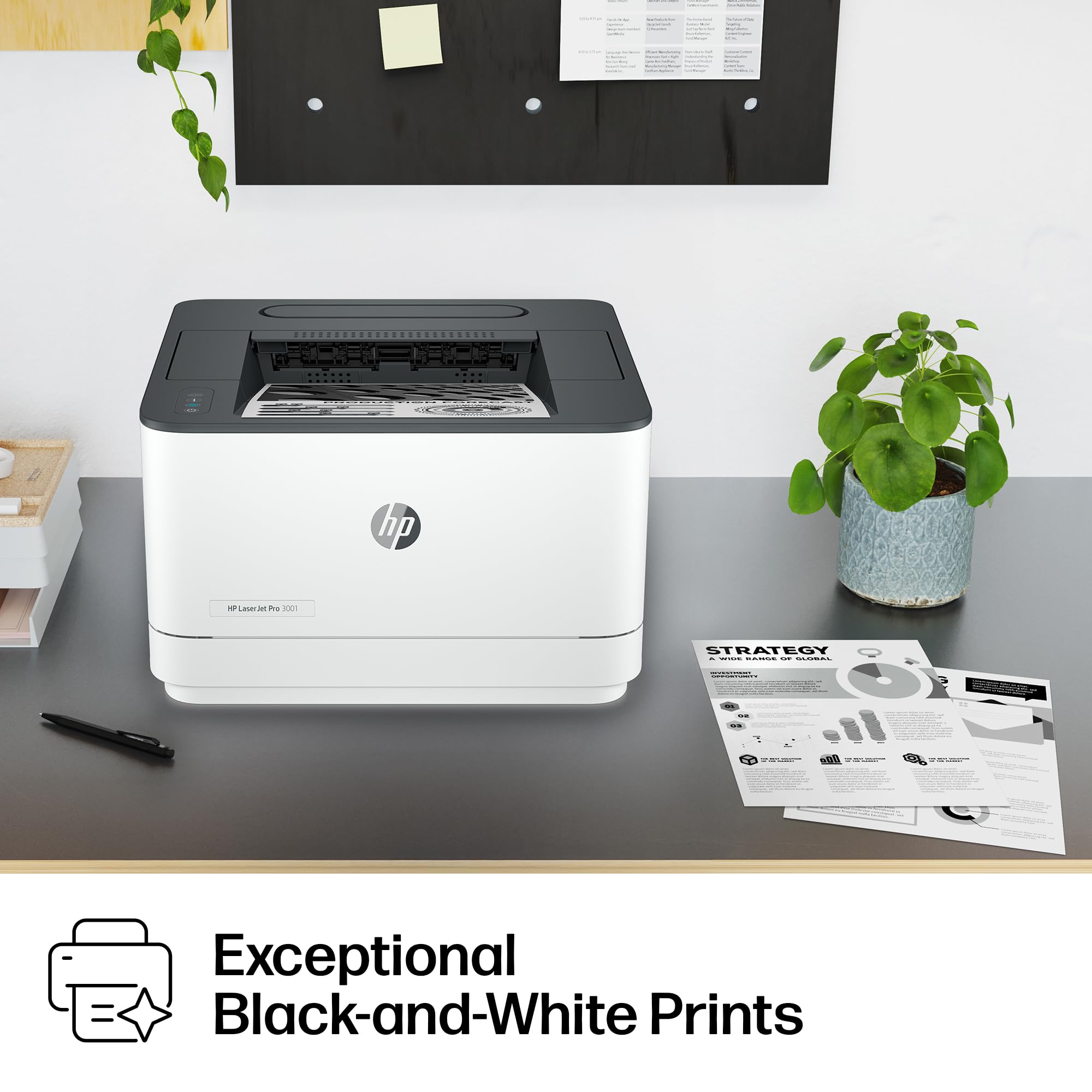HP LaserJet Pro 3001dw Wireless Black & White Printer, Best-for-Office (3G65OF)