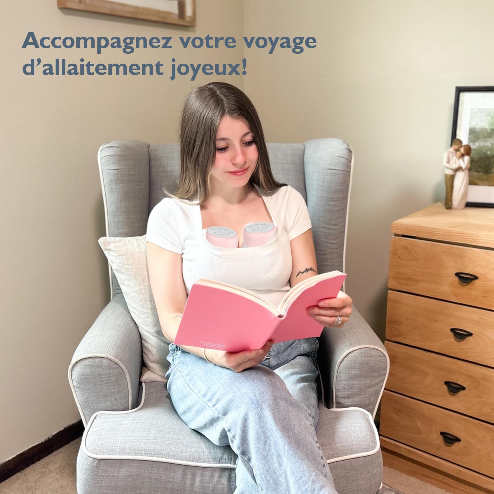 MOMMED Tire Lait Électrique, MY-385 Sans Mains & Portable, 4 Modes & 12 Niveaux, Système Anti-Fuite Hygiénique, 24 mm Double Tire-Lait avec 19 & 21 mm Inserts de Brides, Recharge Rapide, 2 Unité