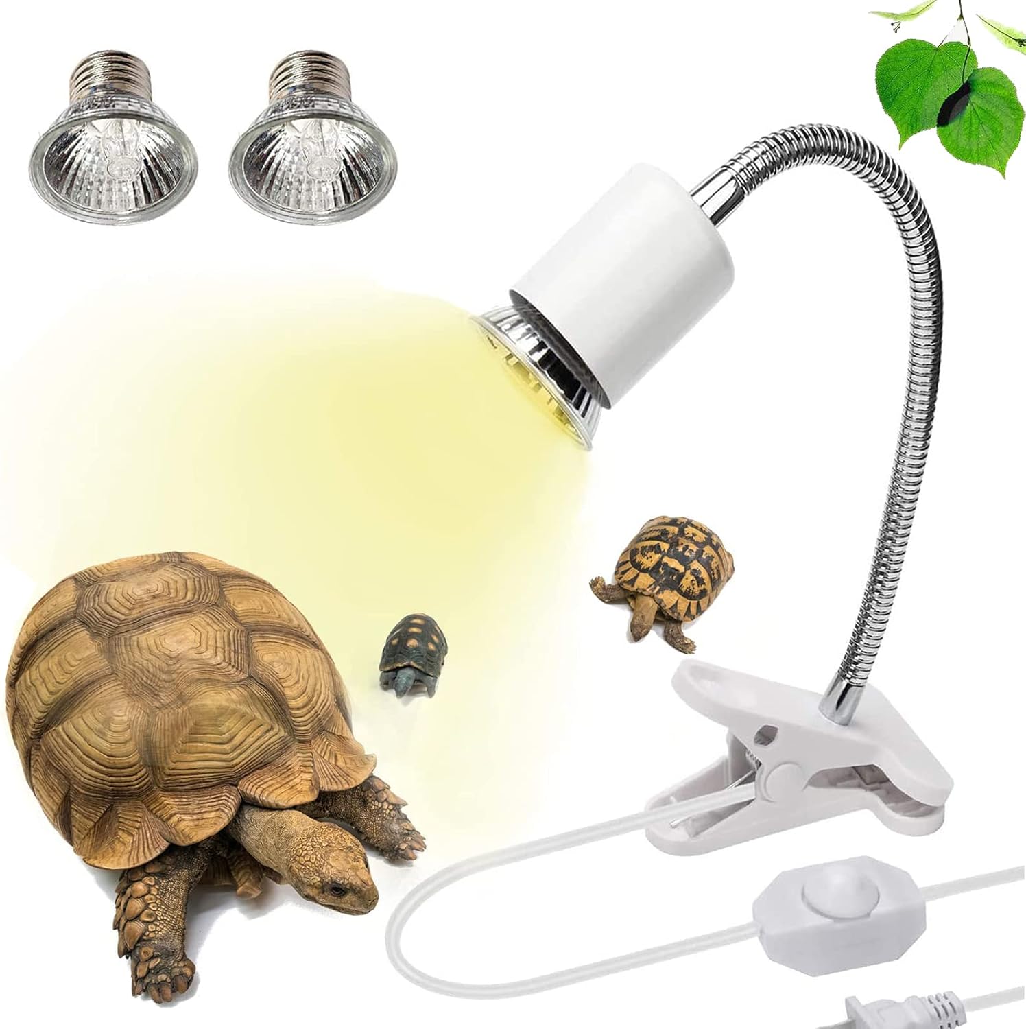 Reptile Heat Lamp, UVA+UVB Turtle Aquarium Tank Lamp,Adjustable Habitat Basking Spot
