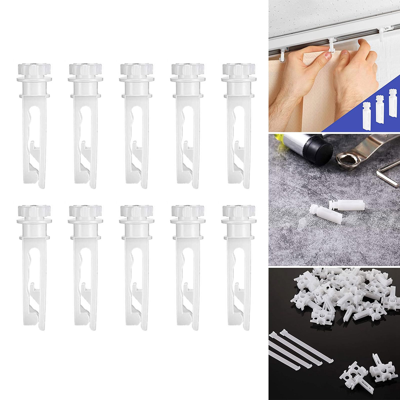 10Pieces Vertical Blind Stem White Carriers Clip For Home And Office Window
