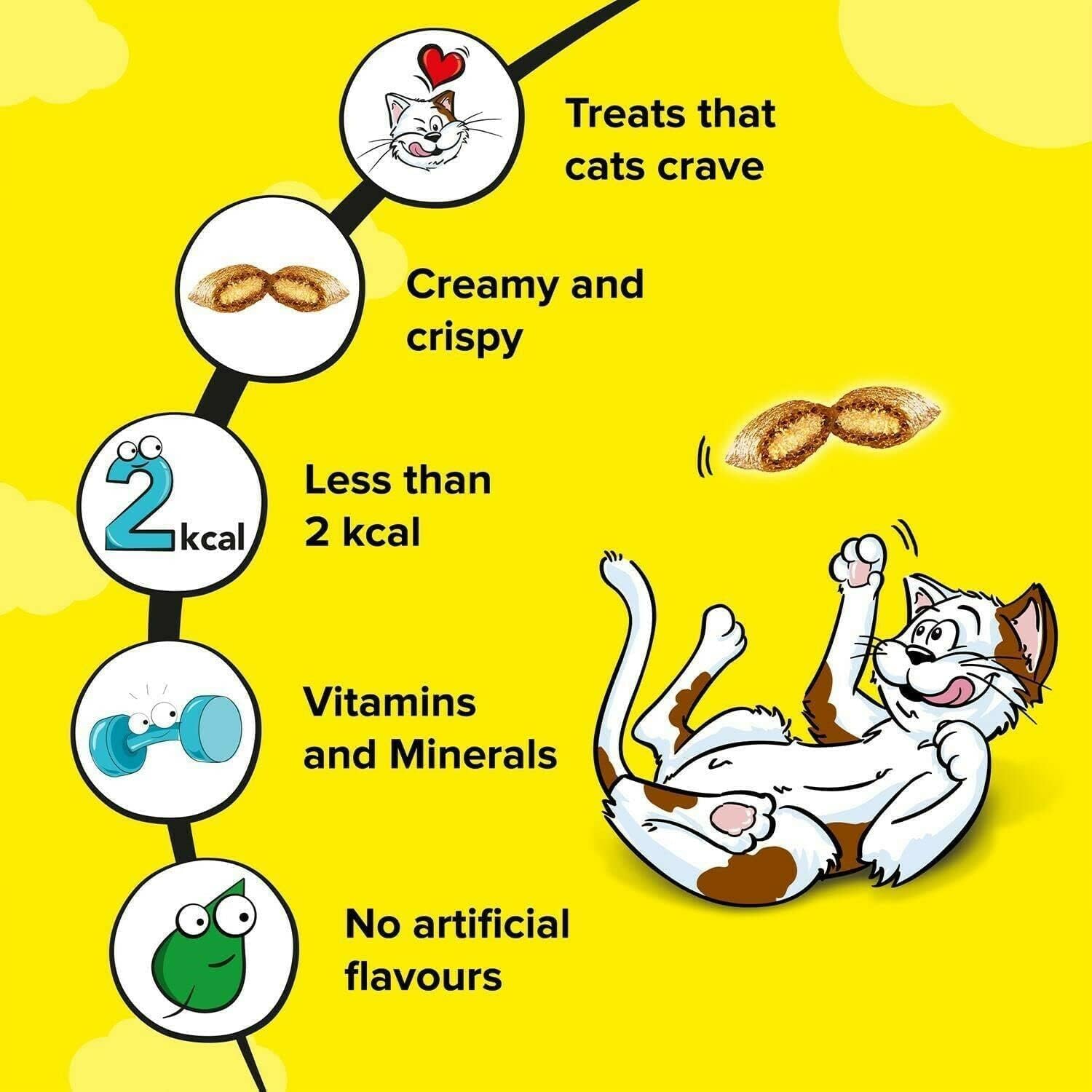 Dreamies Przekąski dla kotów Mega Box Mieszanka smakołyków dla kotów z kurczakiem i serem MegaTub 2 x 350g (2-pack)