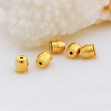 Stainless Steel Locking Earring Backs for Studs Earring Backs Locking Earring Backs Replacements Secure Earring Backs for Studs (Gold)
