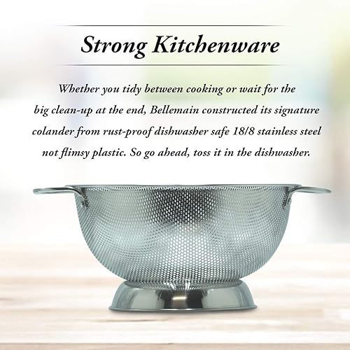 Miniatura 3 de Bellemain Juego de 2 coladores de metal de alta calidad 188 de acero inoxidable