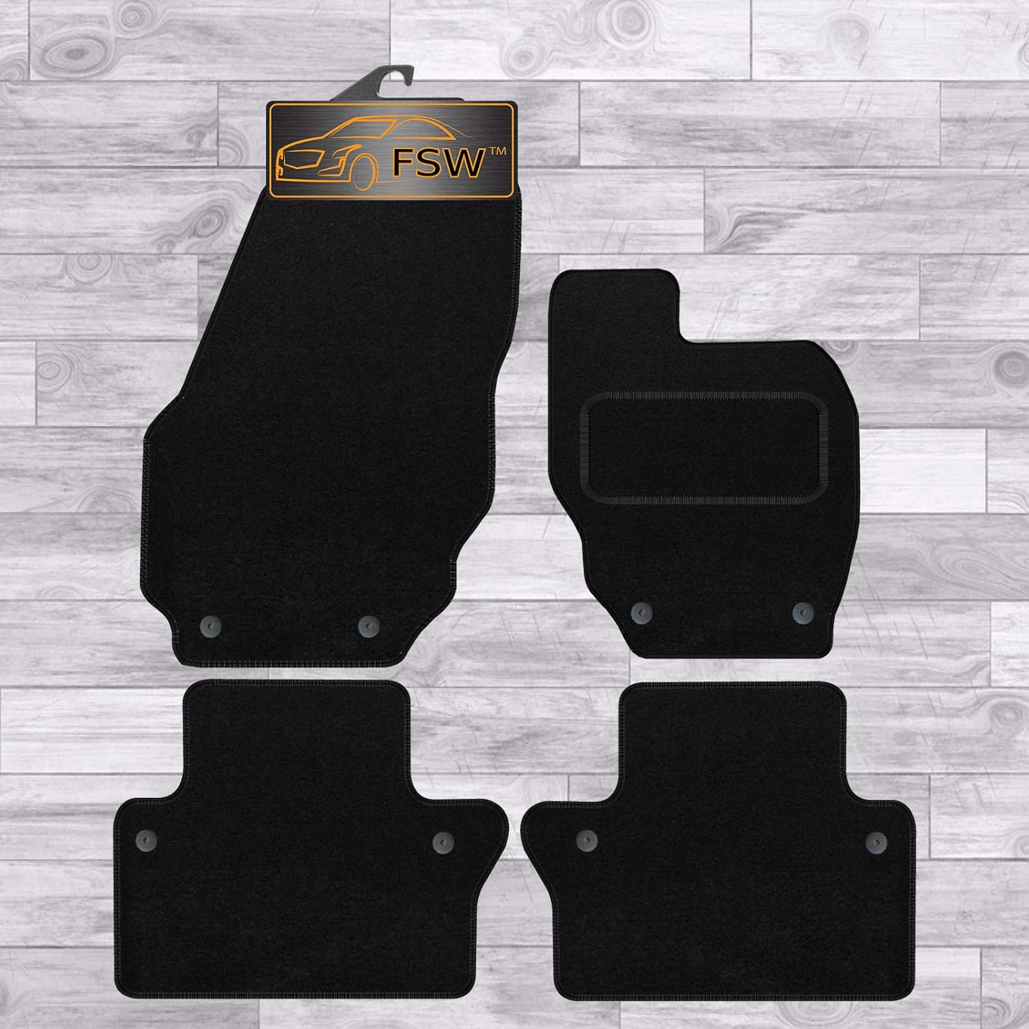 FSW Tailored Mats Fits VOLVO Xc70 20082016 MANUAL Black Carpet