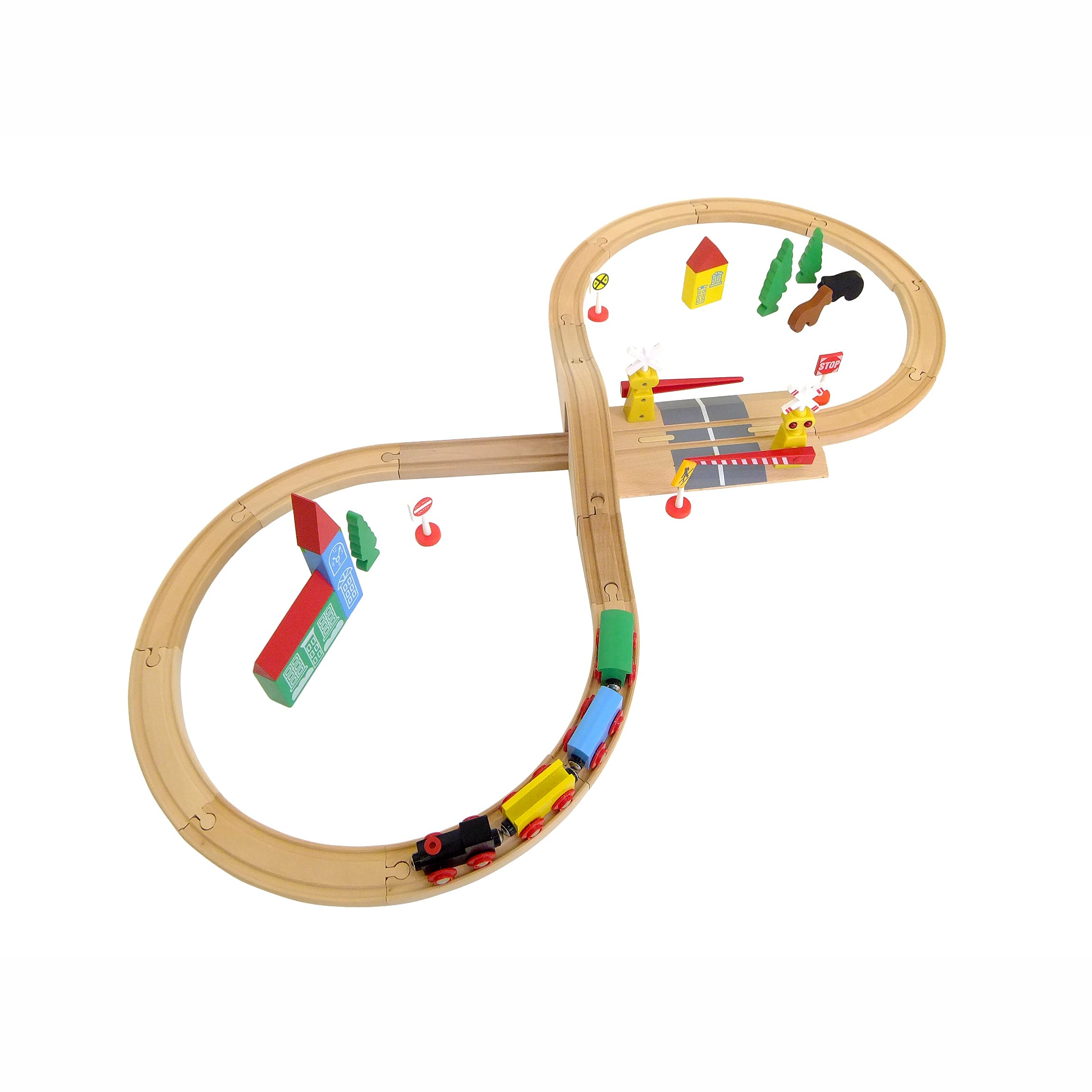 Amazon | 木製レール シンプルで組み立てやすい8の字コース 音が