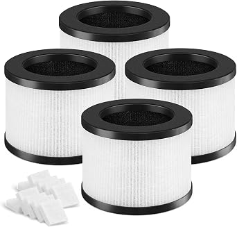 SAKEGDY DH-JH12 MK01 TZ-K1 Replacement Filter For ToLife TZ-K1 / VOOPNU DH-JH12 Air Clean Purifier, AROEVE MK01 MK06 / Kloudi DH-JH01/FreAire KN-6391RGB,4 Pack with Extra 20 Aroma Pads White