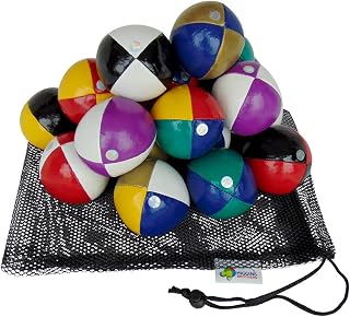18 Pieces - Higgins Brothers Professional Juggling Balls. Made in Canada. Comes with a mesh Carry Bag & Exclusive Online Instructions. 130g 2.5"