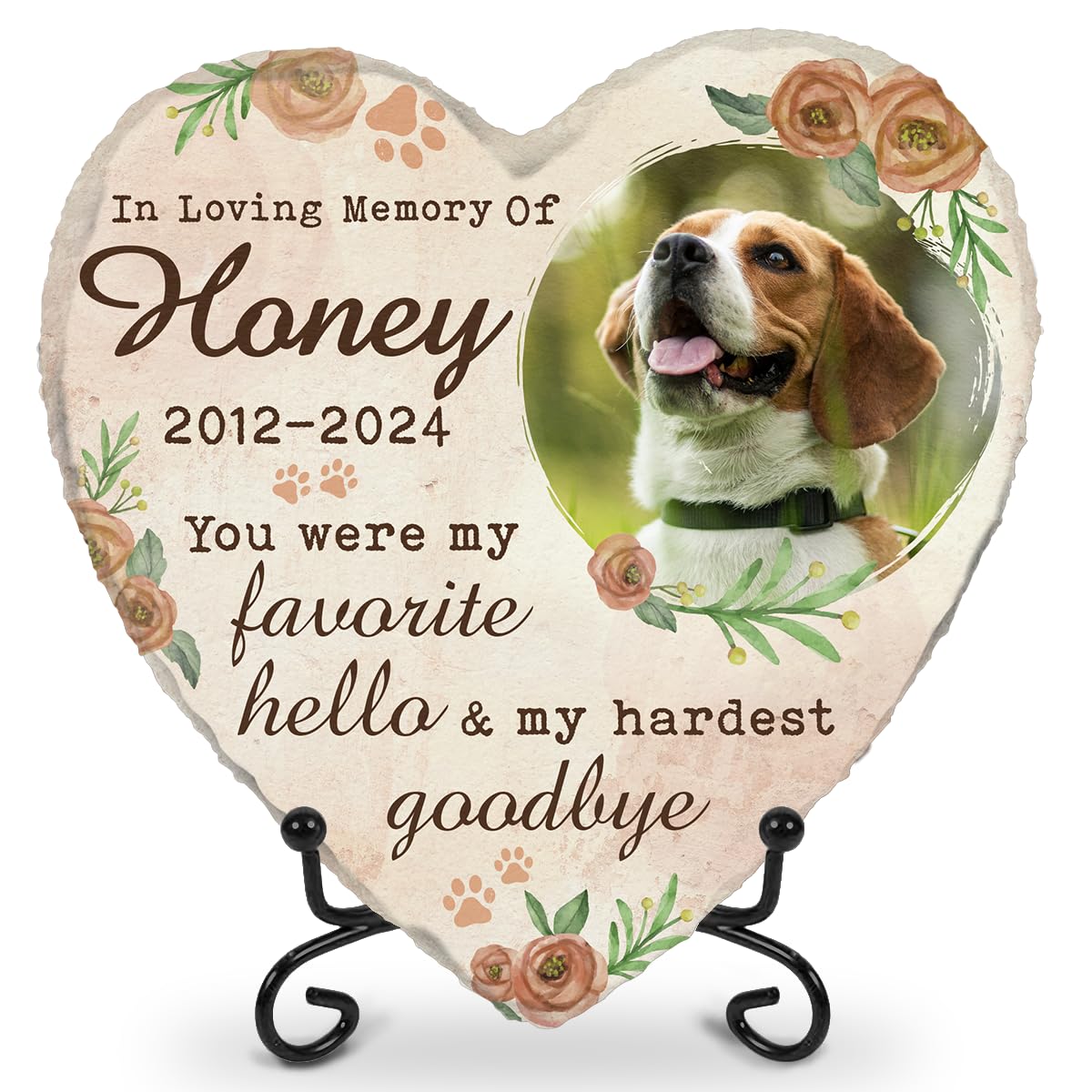 DOPTIKA Personalized Pet Memorial Stones for Dogs, Pet Loss Gifts, Dog Memorial Gifts for Loss of Dog, Grieving Gifts, Dog Loss Sympathy Gift, Dog Passing Away Gifts, You were My Favorite Hello