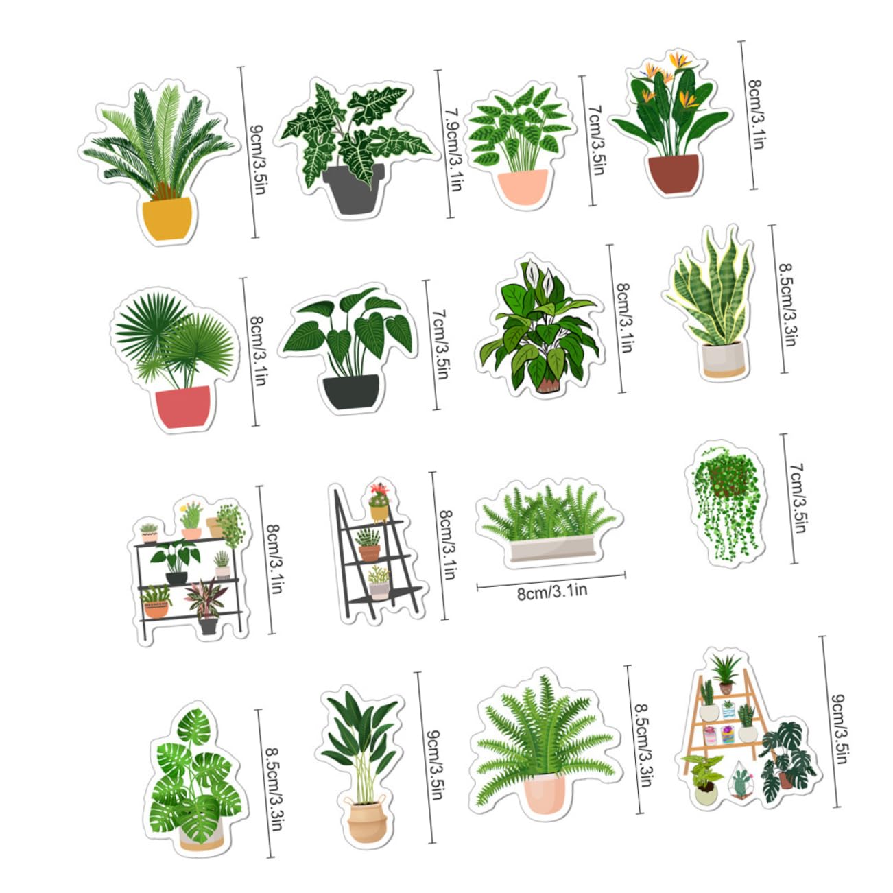 HANABASS 3 Ensembles Magnets Décoratifs pour Réfrigérateur Forme De Plantes Autocollants De Bonsai pour Décoration De Cuisine Et Murale Aimants Magnétiques Pratiques Et 32 Pièces * 3
