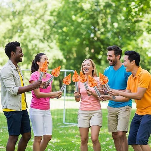 Miniatura 6 de Sosation 24 piezas de antorcha falsa inflable Tiki Luau decoración de fiesta estatua de la libertad de 16 pulgadas, accesorios de plástico para