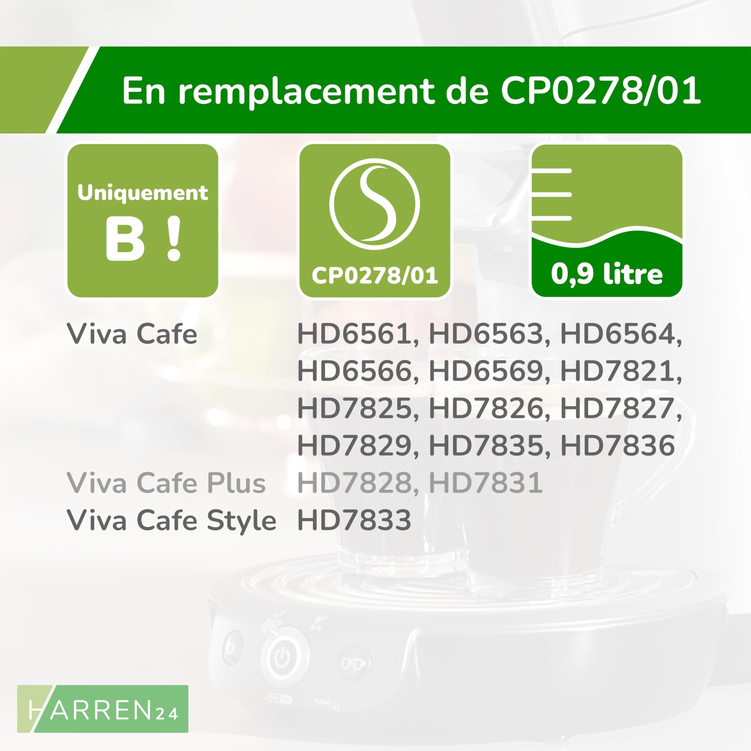 Réservoir d'eau CP0277 pour achines à café Philips Senseo Viva Café