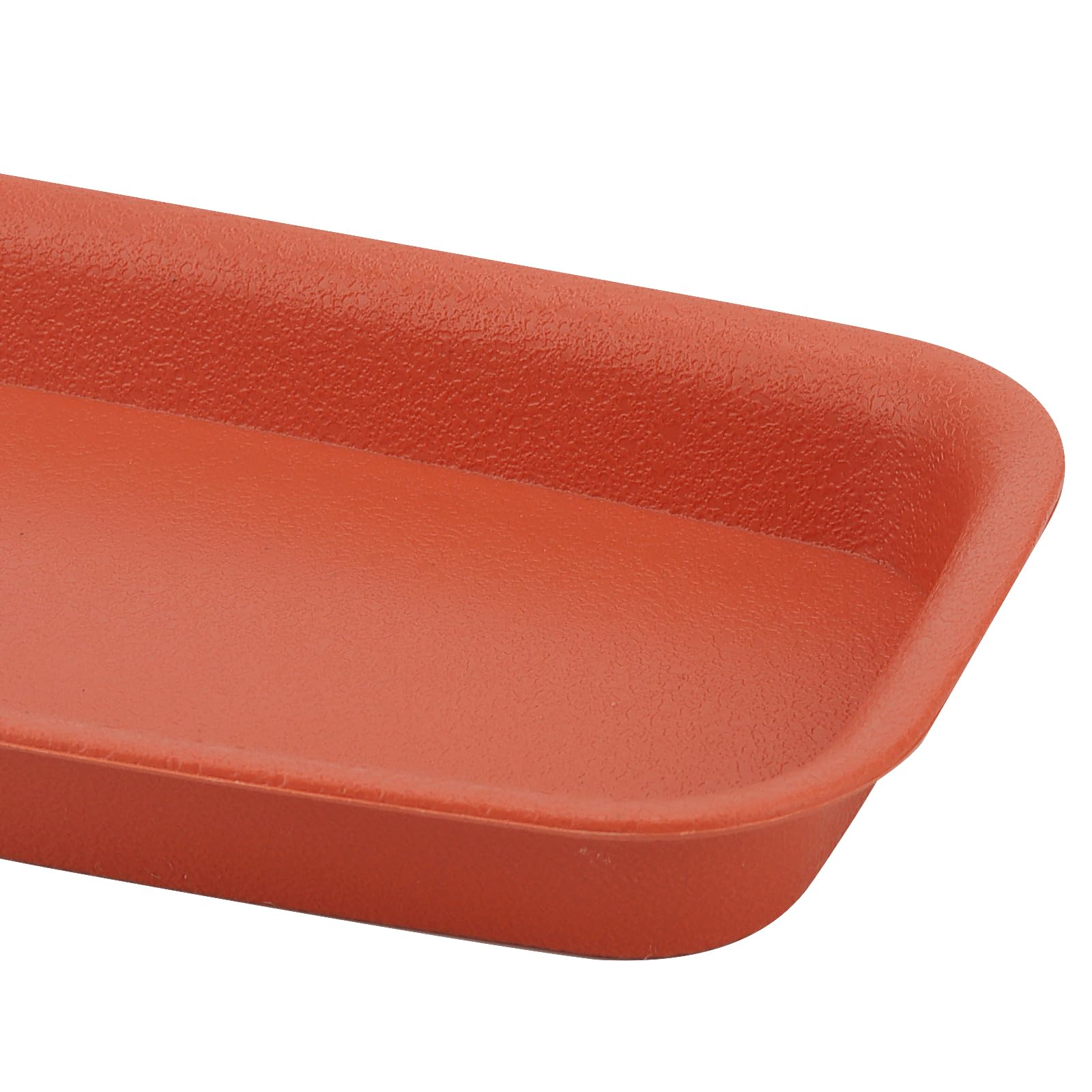 MUKCHAP 5 Pack 21.8 x 8.8 x 2cm Rectangular Plant Drip Tray, Brick Red Plastic Planter Drip Tray, Rectangular Window Box Tray Flower Pot Saucers, Top Size in 24 x 11cm - Image 3