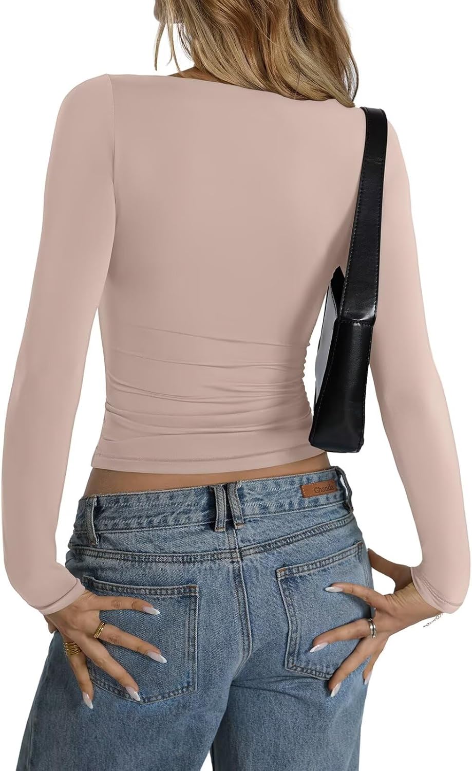 Womens Double Lined Long Sleeve Shirts Boat Neck Going Out Tops Trendy Slim Fitted Tees Basic Fall Outfits 2025 - Image 5