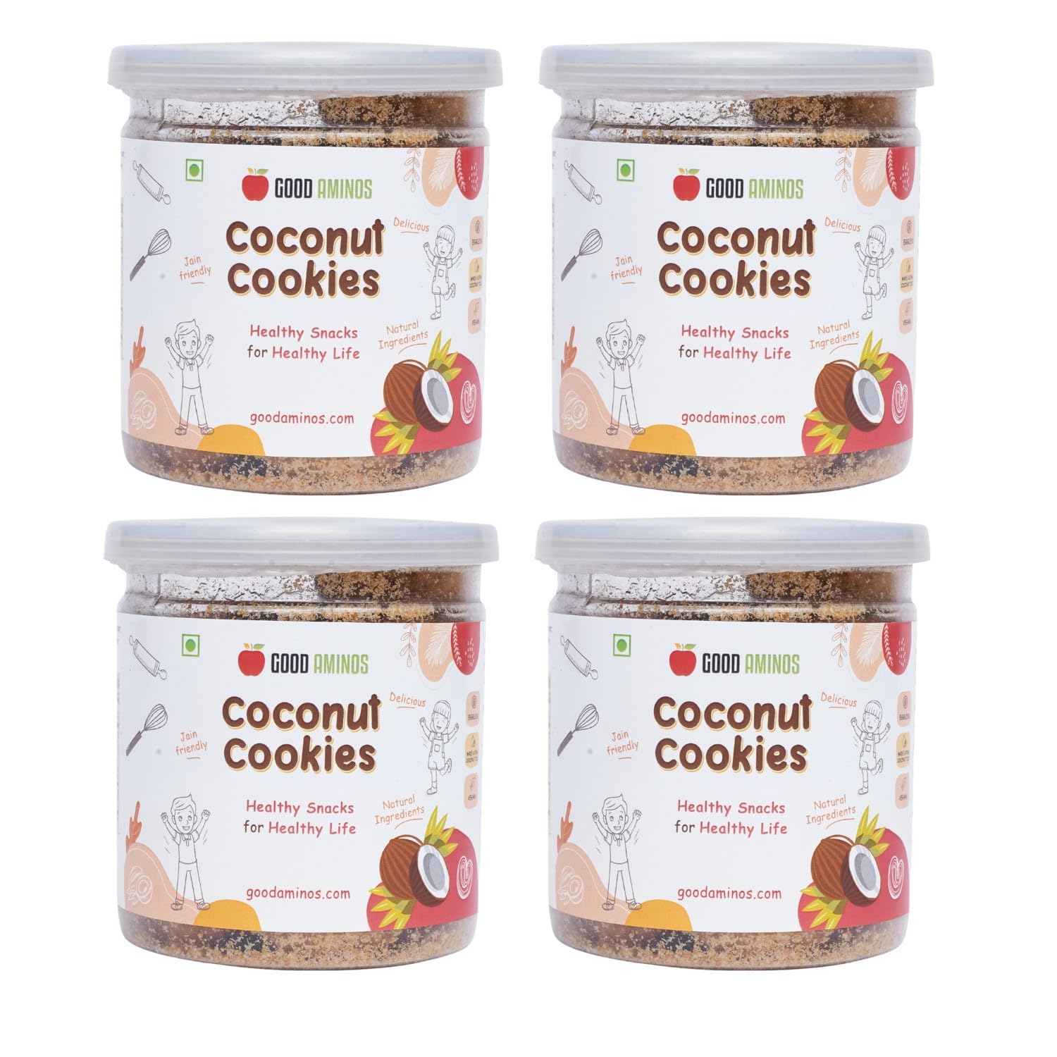 Good Aminos Natural Coconut Cookies 200gm, For Kids And Families| Tasty & Healthy Daily Snack, Vegan, No Maida, No Palm Oil, No Preservatives| PACK OF 4 (B0D9YM6HD4) Amazon Price History, Amazon Price Tracker