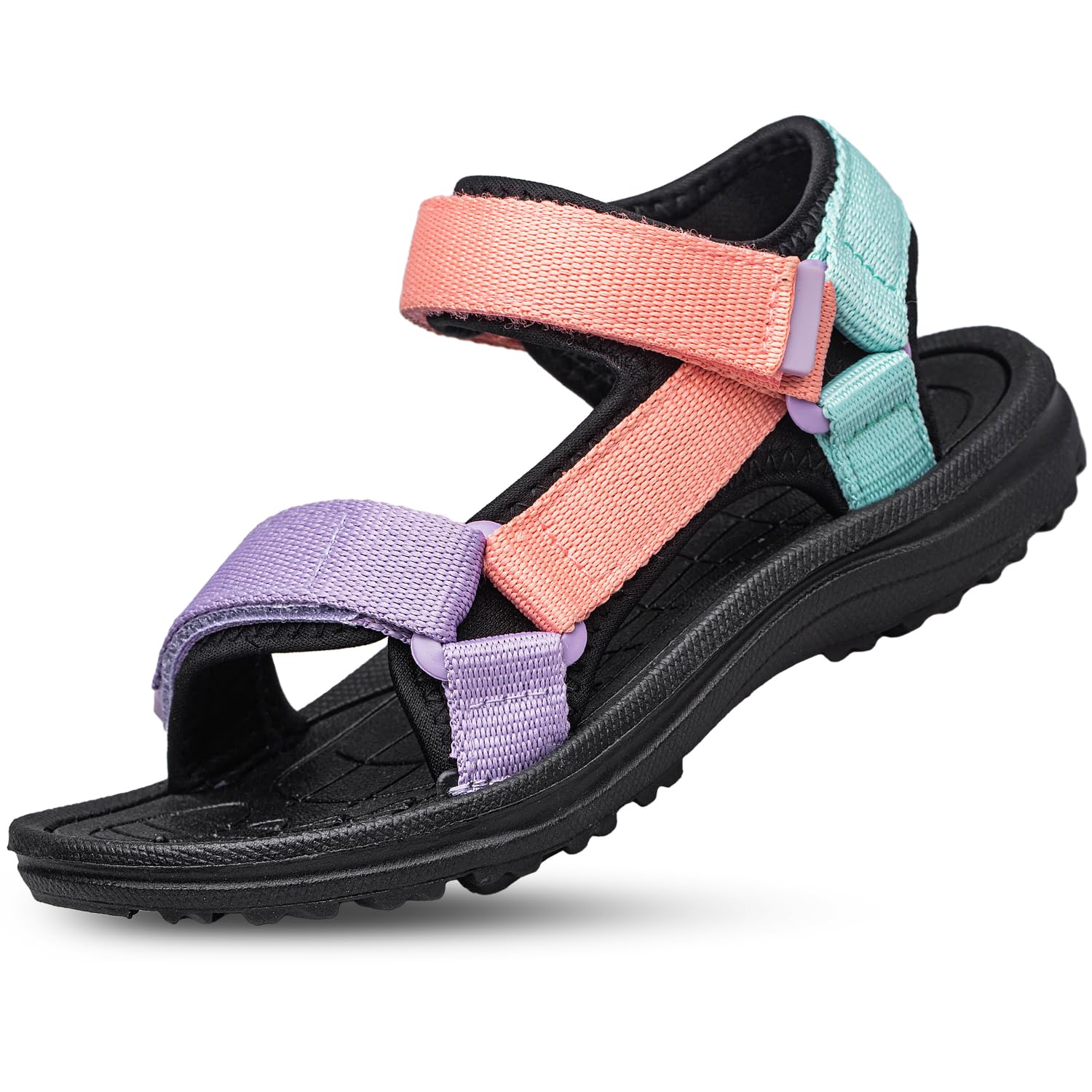 YHOON Boys Girls Sandals Adjustable Double Strap Open-Toe Athletic Lightweight Unisex Child Sport Sandals Summer Outdoor(Toddler/Little Kid/Big Kid)
