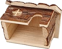 Vista 5 de Wontee Hamster Wood House - Cabaña escondida para hámsteres enanos, ratones, jerbos pequeños (pequeño)
