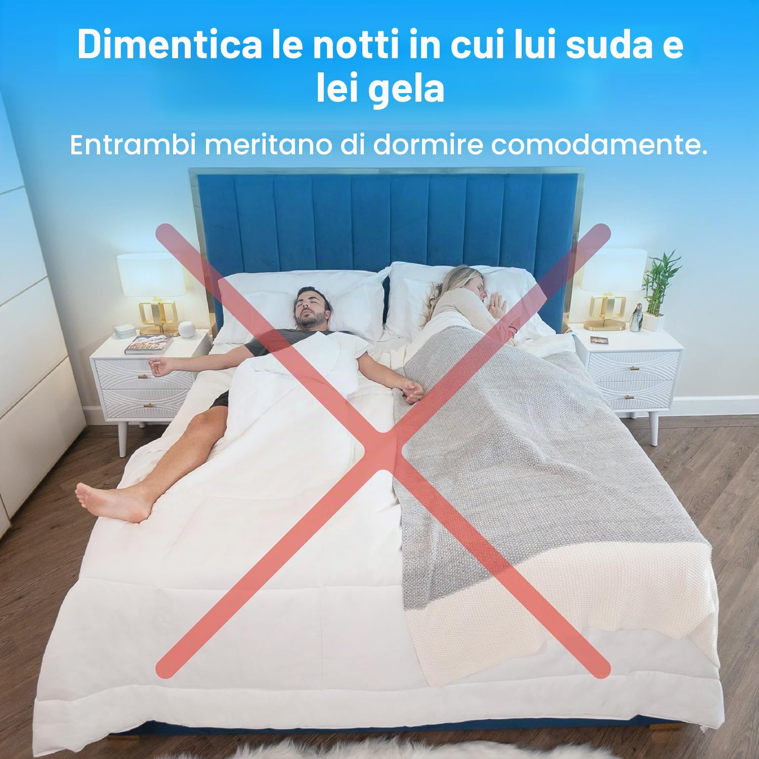 SöMN Kömforte Piumone Doppia Per Coppie | Ipoallergenico, Alternativo Alla Piuma Naturale | Un Confort Personalizzato | Piumone A Due Temperature Lavabile In Lavatrice (Bianco, Re Europeo)