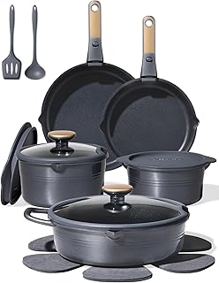 CAROTE Nonstick Cookware Set with Detachable Handle
