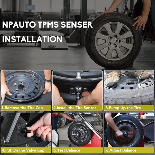 Miniatura 6 de NPAUTO Sensor TPMS para Smart Fortwo, Mercedes Benz C300 C350 C63CL63 AMG CL550 CL600 B250 C230 C250 C280 E350 ML350 y más, paquete de 4 sensores de