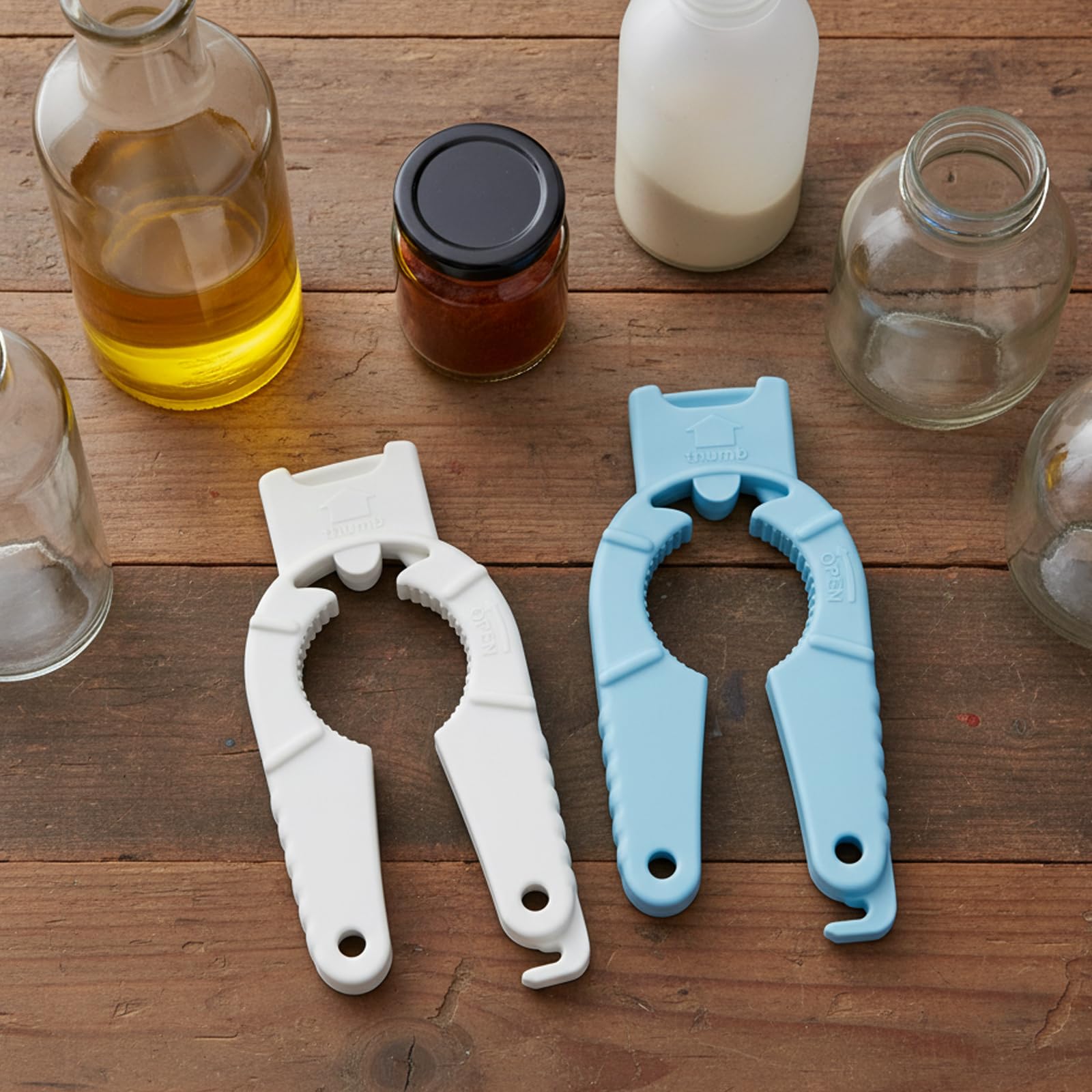 Flaschenöffner Für Senioren, 10 Stück 3-in-1 Multifunktions-Öffner Set, Dosenöffner & Deckelöffner Für Schraubgläser, Einfache Handhabung Bei Grip-Problemen, Weiß Und Blau Küche, Haushalt & Wohnen