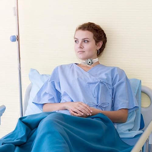 Miniatura 7 de Soporte ajustable para traqueotomía  Correa de apoyo de respiración reutilizable y cómoda para adultos y niños, material de algodón suave,