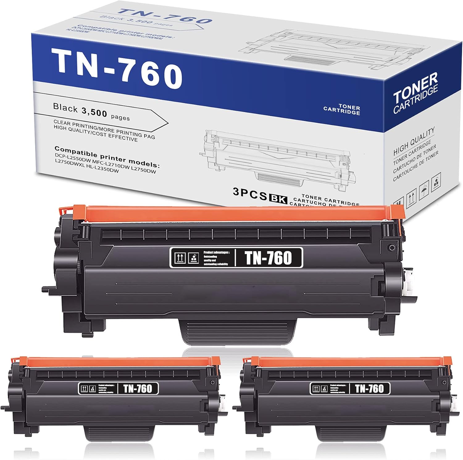ALLU 3 Pack Toner Cartridge Replacement for Brother DCP