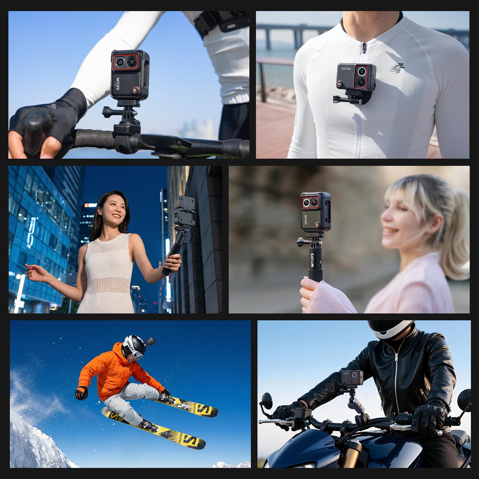SJCAM SJ30 8K/20FPS,4K/60FPS Camara Vlog con Visión Nocturna Doble Lente,Micrófono Inalámbrico,Autonomía 7H,Estabilización SteadyMotion 2.0,Pantalla Táctil Flip 2,51" para Deportiva,Moto,Vlog,MTB