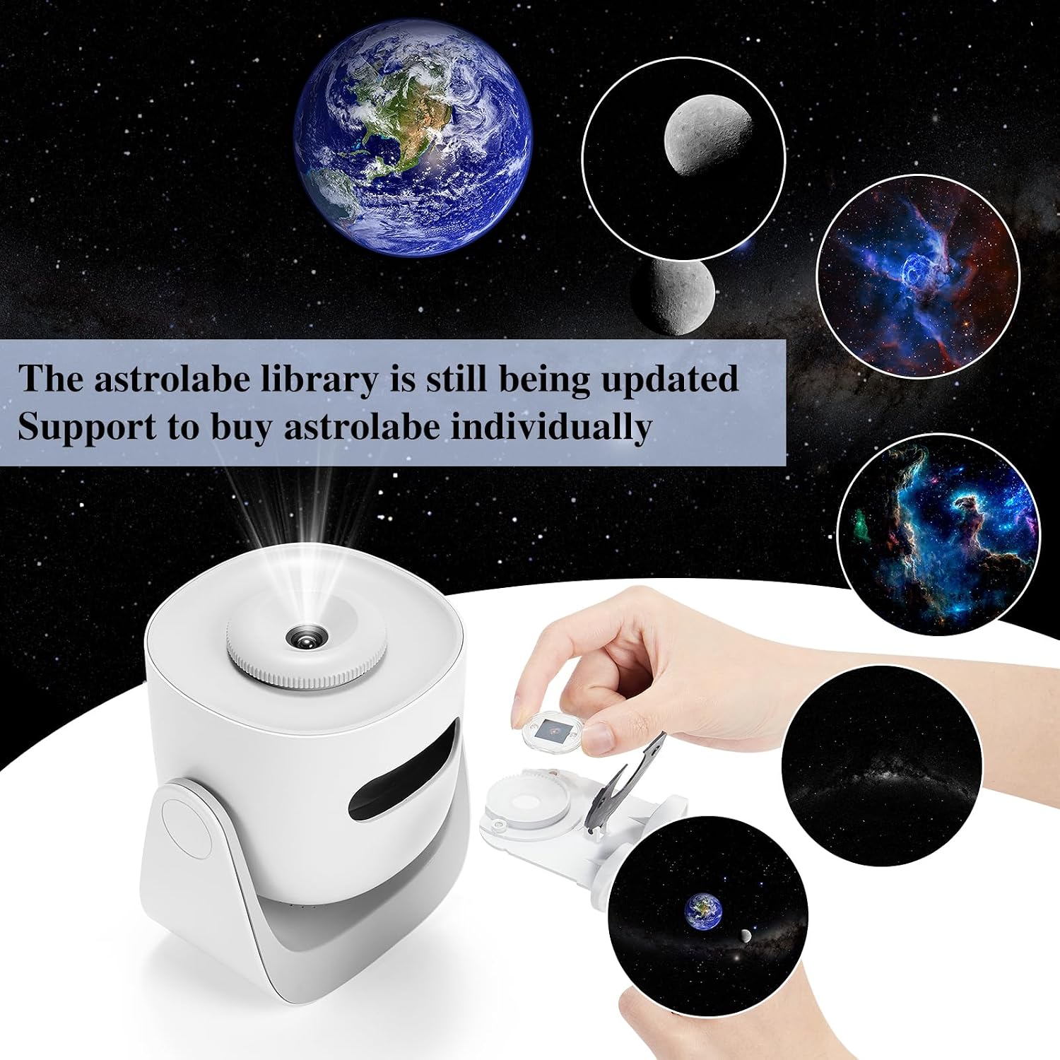 Image showing how to insert a slide disc into the projector.