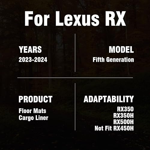 Miniatura 7 de BEEGROW Forro de carga y alfombrillas para Lexus RX350 2023 2024, accesorios para todo tipo de clima, TPE para maletero, ajuste personalizado Lexus