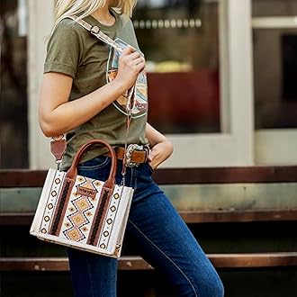 Montana West Wrangler Purse Western Aztec Tote Bag for Women with Guitar Strap | Western, Boho, Aztec, Western, Boho, Aztec