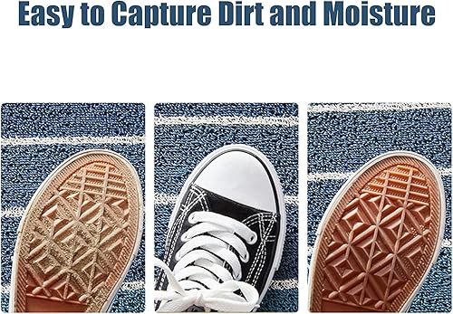 Miniatura 4 de Tapetes para puertas al aire libre, con parte trasera antideslizante, impermeable, para exteriores, de goma impermeable y resistente, de perfil