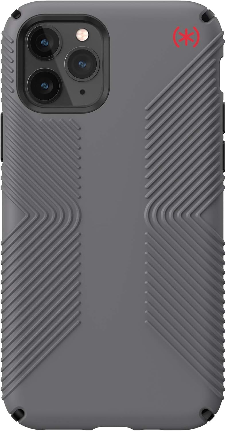 Speck Products Presidio2 Grip Case, Compatible with iPhone 11 PRO, Graphite Grey/Cathedral Grey/Black/Blood Red
